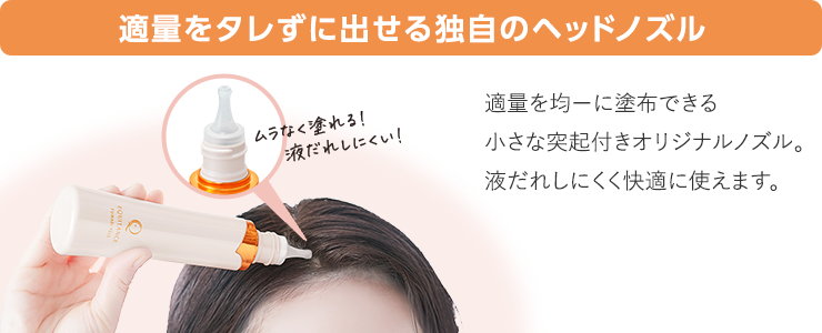 適量をタレずに出せる独自のヘッドノズル