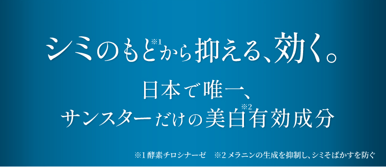 シミのもとまで届いて、効く。独自の美白有効成分「リノレックS」