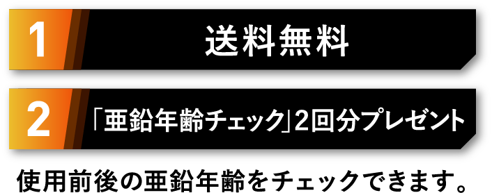 送料無料 「亜鉛年齢チェック」２回分プレゼント