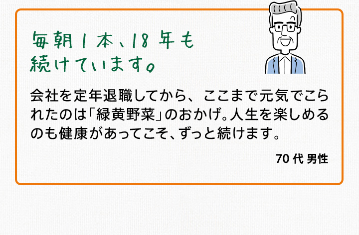 毎朝1本、18年も続けています。