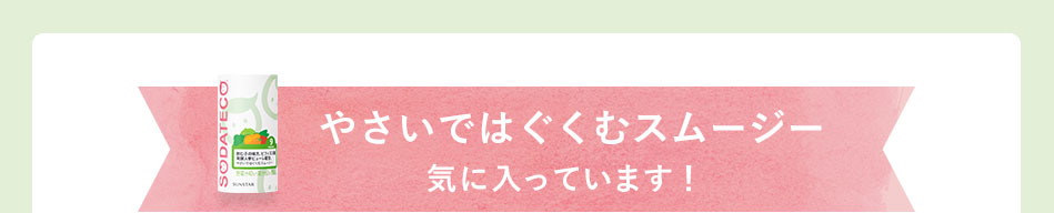 やさいではぐくむスムージー気に入っています！
