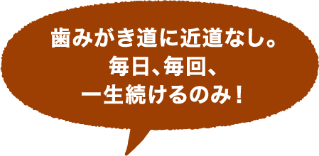 歯みがき道に近道なし。毎日、毎回、一生続けるのみ！