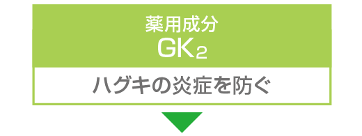 薬用成分 GK2 ハグキの炎症を防ぐ