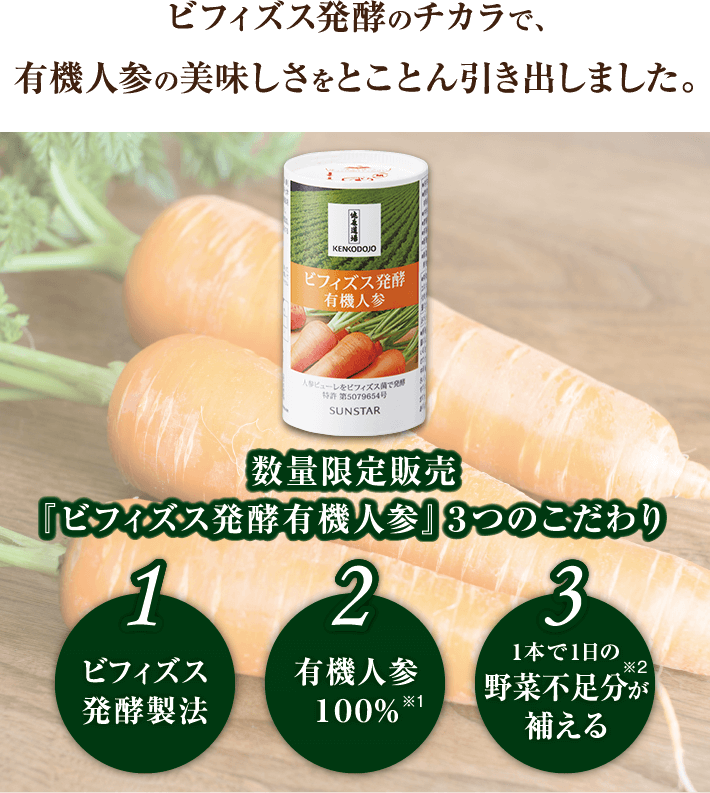 サンスター公式通販 健康道場 ビフィズス発酵有機人参 数量限定