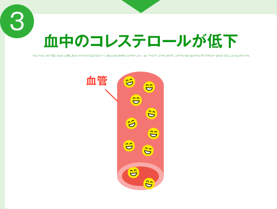 3.血中のコレステロールが低下