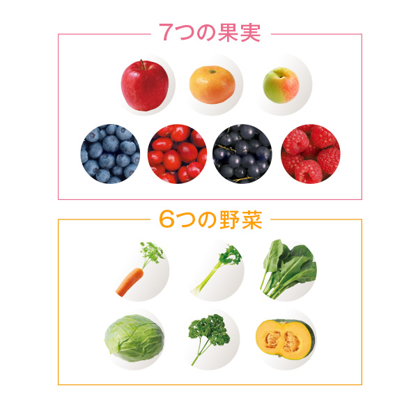 7つの果実と6つの野菜セット