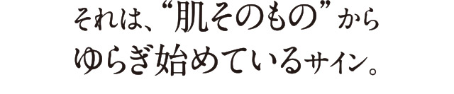 それは、“肌そのもの”からゆらぎ始めているサイン。