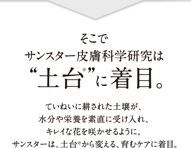 そこでサンスター皮膚科学研究は”土台”に着目