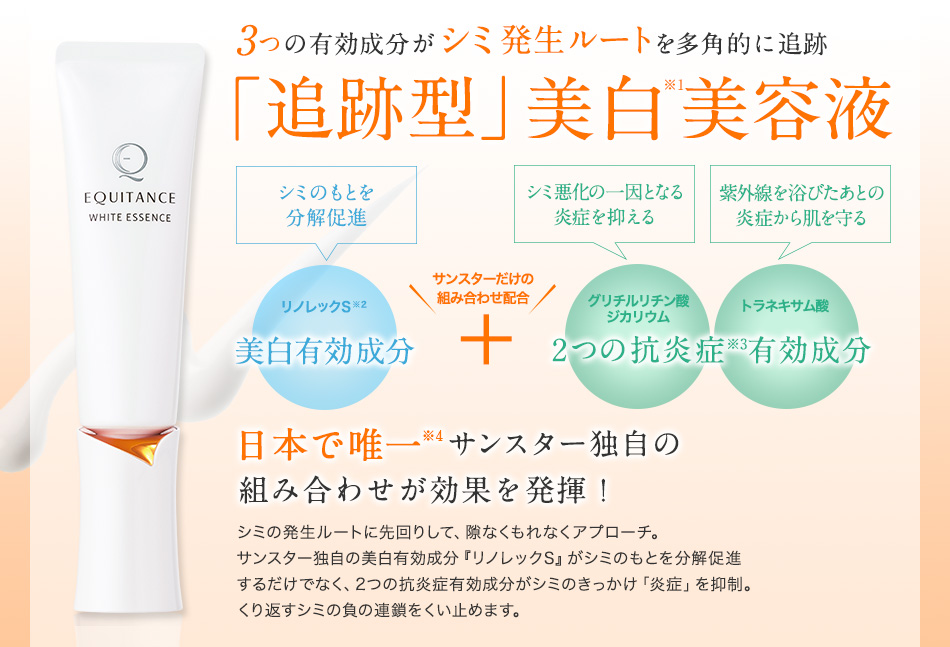 3つの有効成分がシミ発生ルートを多角的に追跡 「追跡型」美白美容液