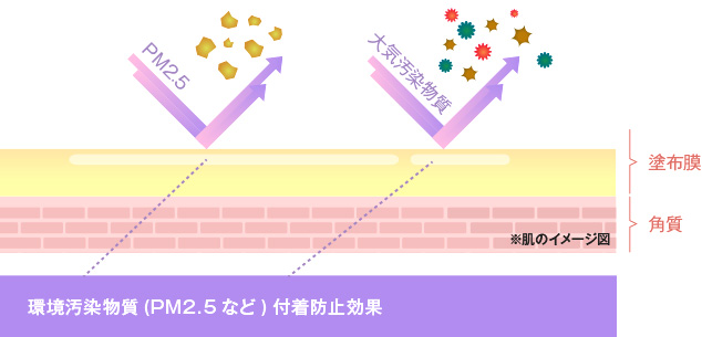 環境汚染物質（PM2.5など）付着防止効果