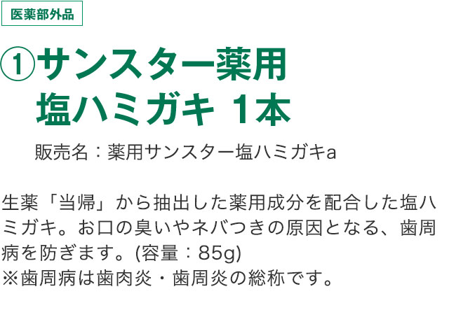 1サンスター薬用　塩ハミガキ 1本