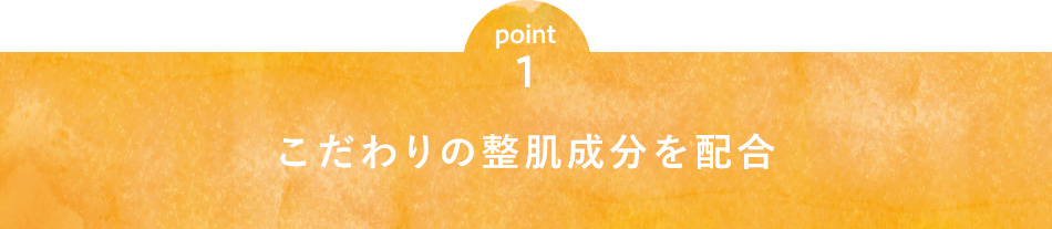 point1 こだわりの整肌成分を配合