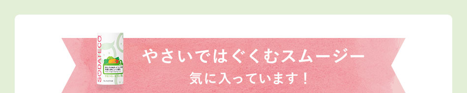 やさいではぐくむスムージー気に入っています！