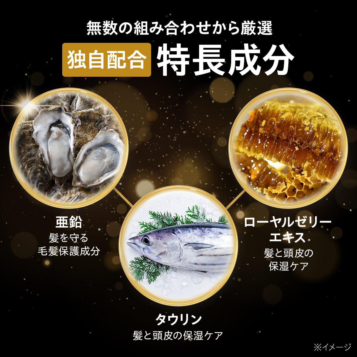 無数の組み合わせから厳選 独自配合 特長成分