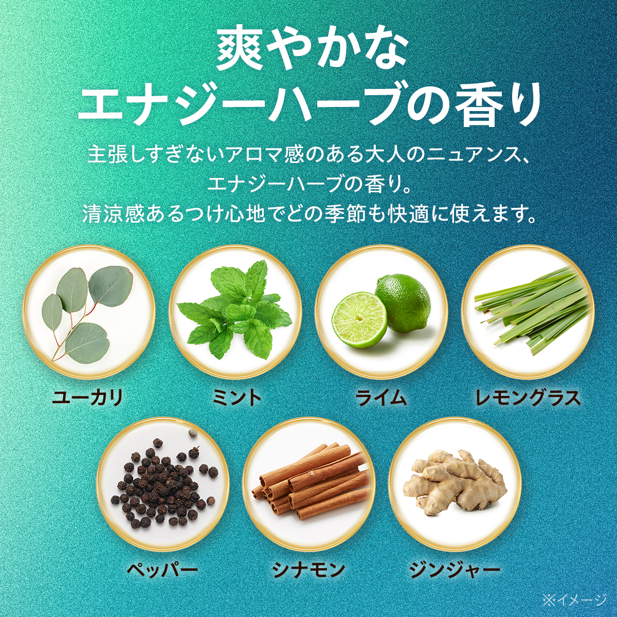 爽やかな エナジーハーブの香り